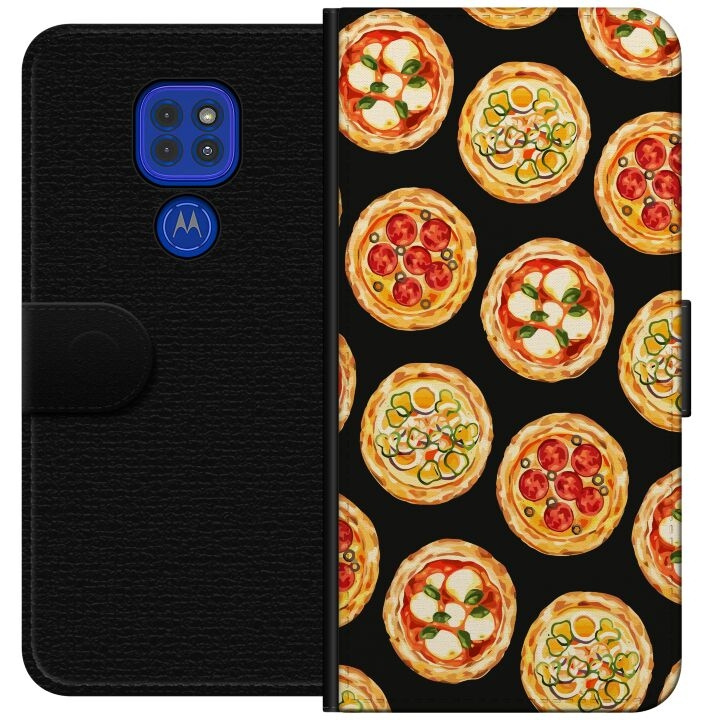 Portemonnee-hoesje voor Motorola Moto G9 Play met Pizza ontwerp in de groep SMARTPHONE & TABLETS / Mobielbescherming / Motorola bij TP E-commerce Nordic AB (A55596)