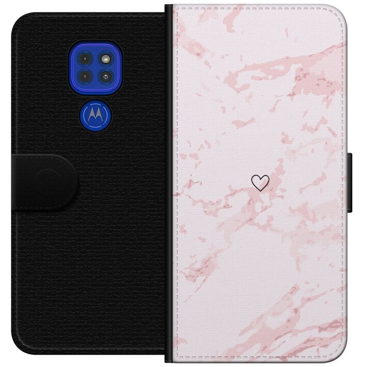 Portemonnee-hoesje voor Motorola Moto G9 Play met Roze Hart ontwerp in de groep SMARTPHONE & TABLETS / Mobielbescherming / Motorola bij TP E-commerce Nordic AB (A55606)