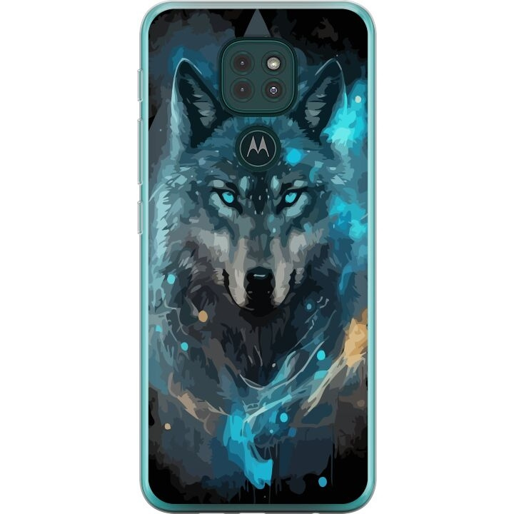 Mobiele hoes voor Motorola Moto G9 Play met Wolf ontwerp in de groep SMARTPHONE & TABLETS / Mobielbescherming / Motorola bij TP E-commerce Nordic AB (A55615)