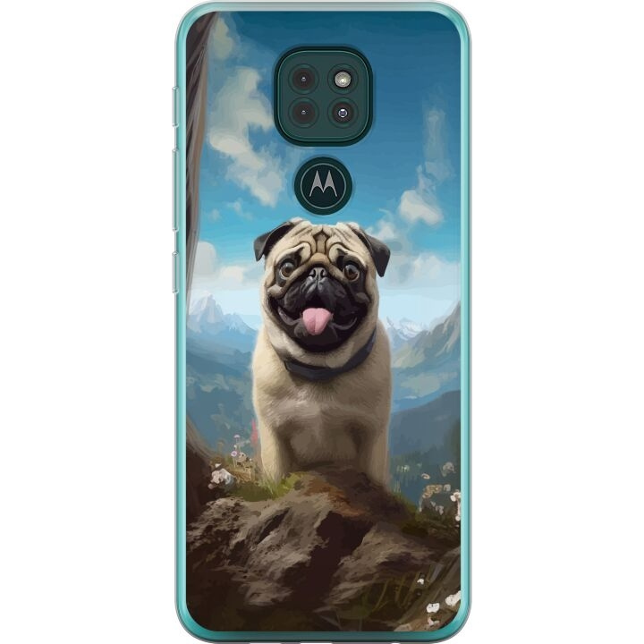 Mobiele hoes voor Motorola Moto G9 Play met Blije Hond ontwerp in de groep SMARTPHONE & TABLETS / Mobielbescherming / Motorola bij TP E-commerce Nordic AB (A55628)