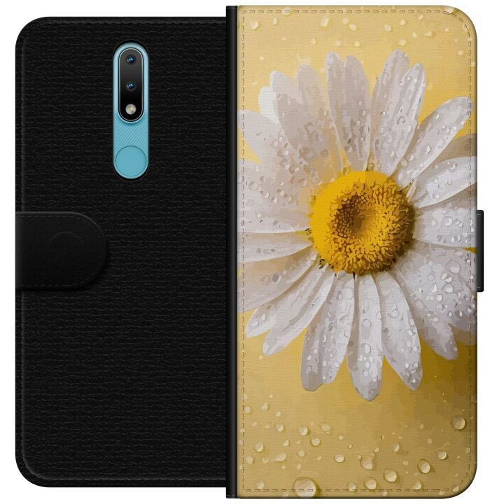 Portemonnee-hoesje voor Nokia 2.4 met Porseleinbloem ontwerp in de groep SMARTPHONE & TABLETS / Mobielbescherming / Nokia/Microsoft bij TP E-commerce Nordic AB (A55664)