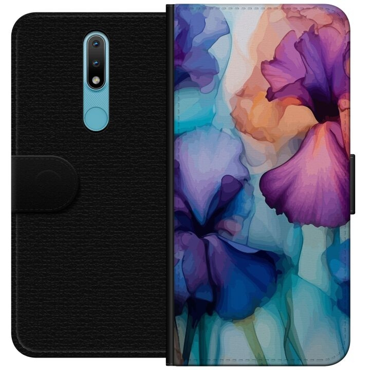 Portemonnee-hoesje voor Nokia 2.4 met Magische bloemen ontwerp in de groep SMARTPHONE & TABLETS / Mobielbescherming / Nokia/Microsoft bij TP E-commerce Nordic AB (A55667)