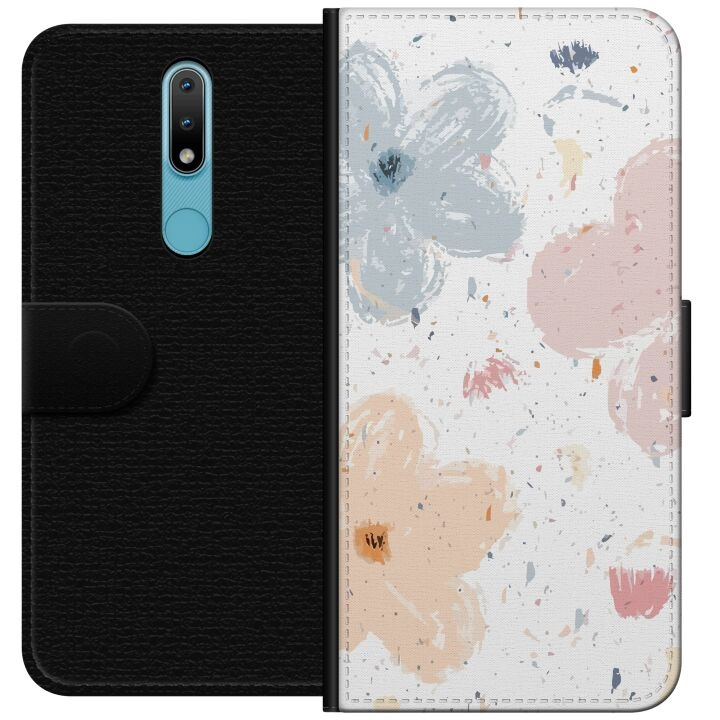 Portemonnee-hoesje voor Nokia 2.4 met Bloemen ontwerp in de groep SMARTPHONE & TABLETS / Mobielbescherming / Nokia/Microsoft bij TP E-commerce Nordic AB (A55676)