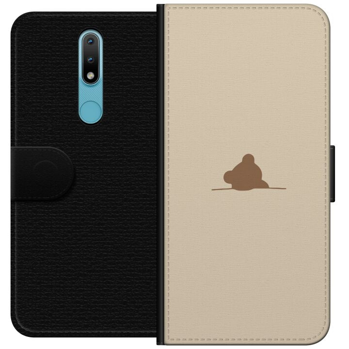 Portemonnee-hoesje voor Nokia 2.4 met Nalle ontwerp in de groep SMARTPHONE & TABLETS / Mobielbescherming / Nokia/Microsoft bij TP E-commerce Nordic AB (A55684)