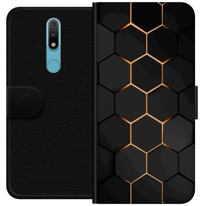 Portemonnee-hoesje voor Nokia 2.4 met Luxe Patroon ontwerp in de groep SMARTPHONE & TABLETS / Mobielbescherming / Nokia/Microsoft bij TP E-commerce Nordic AB (A55689)