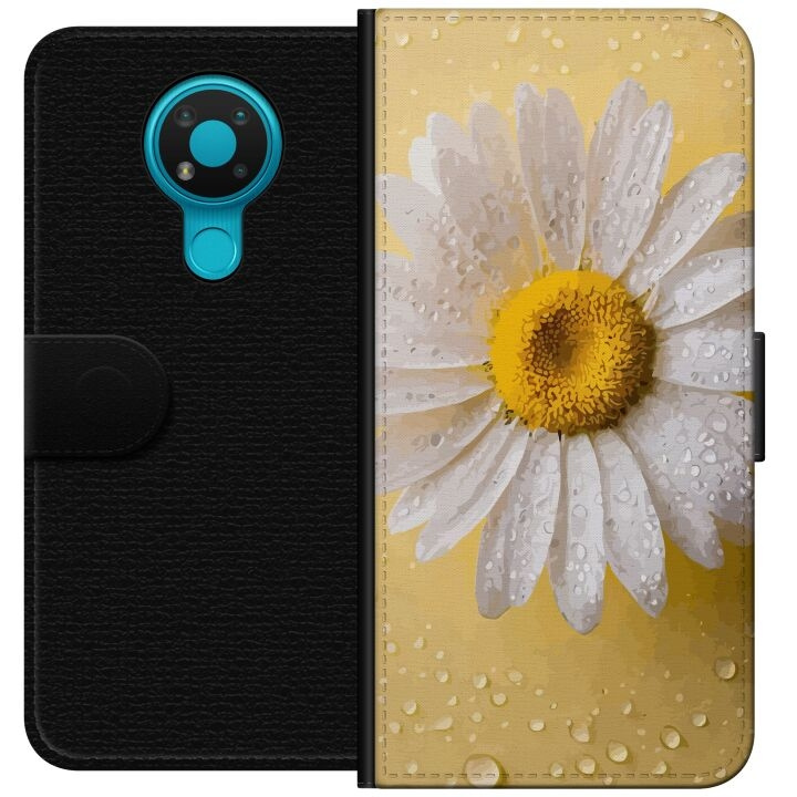 Portemonnee-hoesje voor Nokia 3.4 met Porseleinbloem ontwerp in de groep SMARTPHONE & TABLETS / Mobielbescherming / Nokia/Microsoft bij TP E-commerce Nordic AB (A55691)