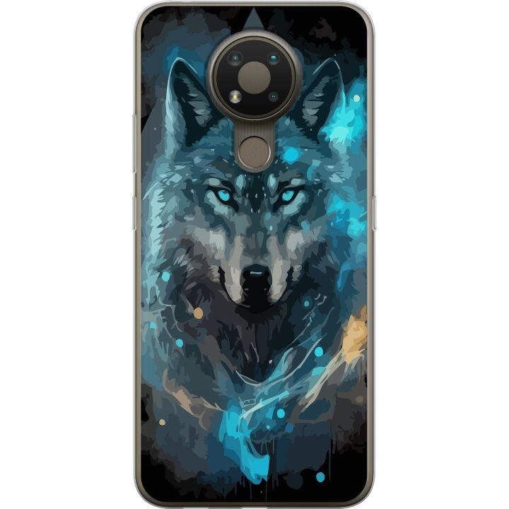 Mobiele hoes voor Nokia 3.4 met Wolf ontwerp in de groep SMARTPHONE & TABLETS / Mobielbescherming / Nokia/Microsoft bij TP E-commerce Nordic AB (A55723)