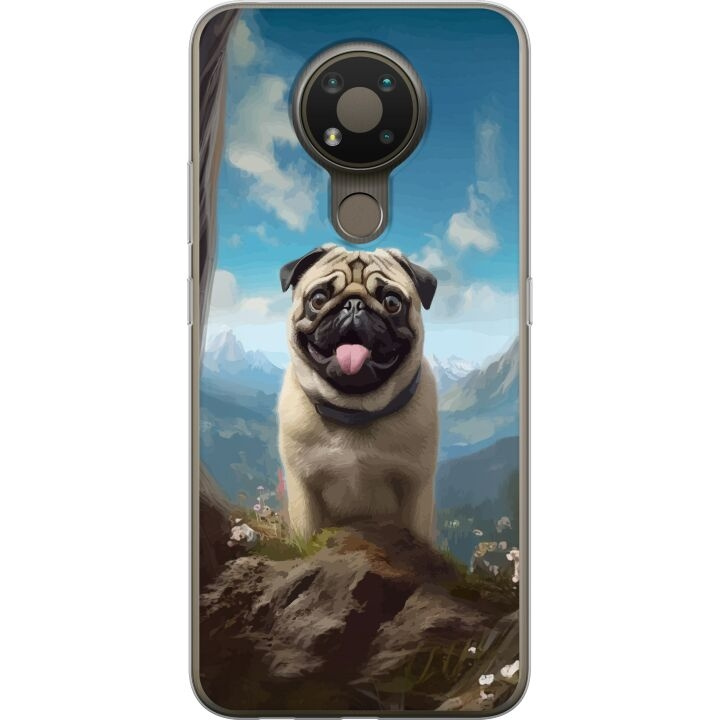 Mobiele hoes voor Nokia 3.4 met Blije Hond ontwerp in de groep SMARTPHONE & TABLETS / Mobielbescherming / Nokia/Microsoft bij TP E-commerce Nordic AB (A55736)