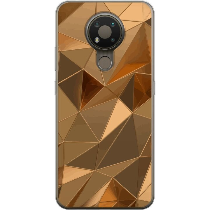 Mobiele hoes voor Nokia 3.4 met 3D Goud ontwerp in de groep SMARTPHONE & TABLETS / Mobielbescherming / Nokia/Microsoft bij TP E-commerce Nordic AB (A55742)