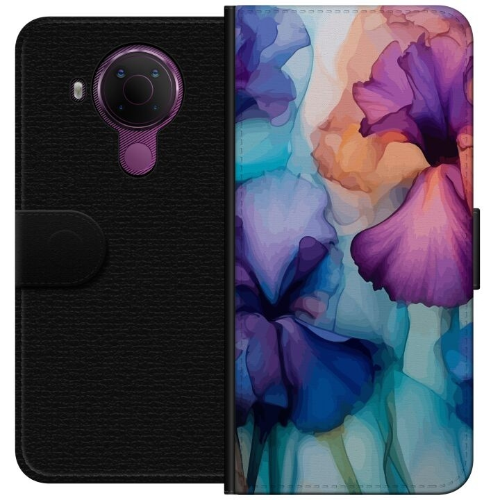 Portemonnee-hoesje voor Nokia 5.4 met Magische bloemen ontwerp in de groep SMARTPHONE & TABLETS / Mobielbescherming / Nokia/Microsoft bij TP E-commerce Nordic AB (A55748)