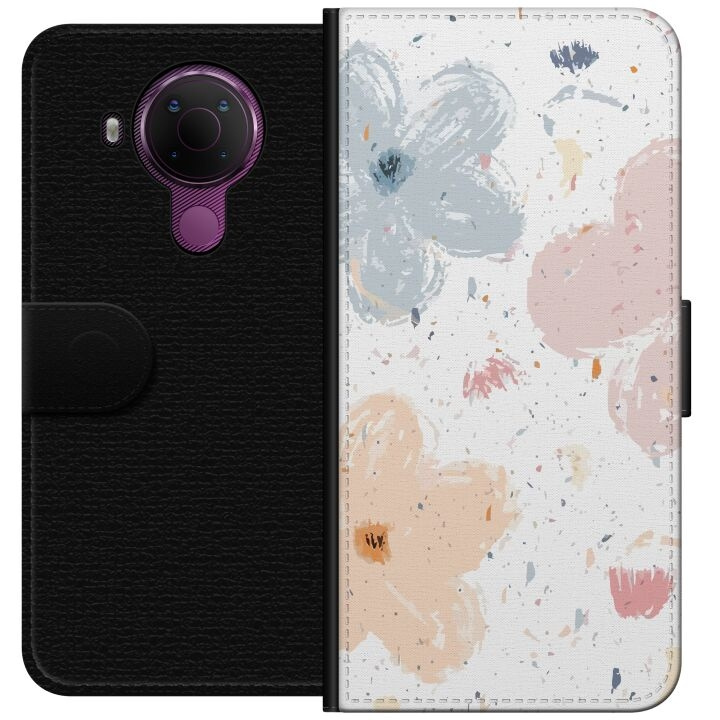 Portemonnee-hoesje voor Nokia 5.4 met Bloemen ontwerp in de groep SMARTPHONE & TABLETS / Mobielbescherming / Nokia/Microsoft bij TP E-commerce Nordic AB (A55757)