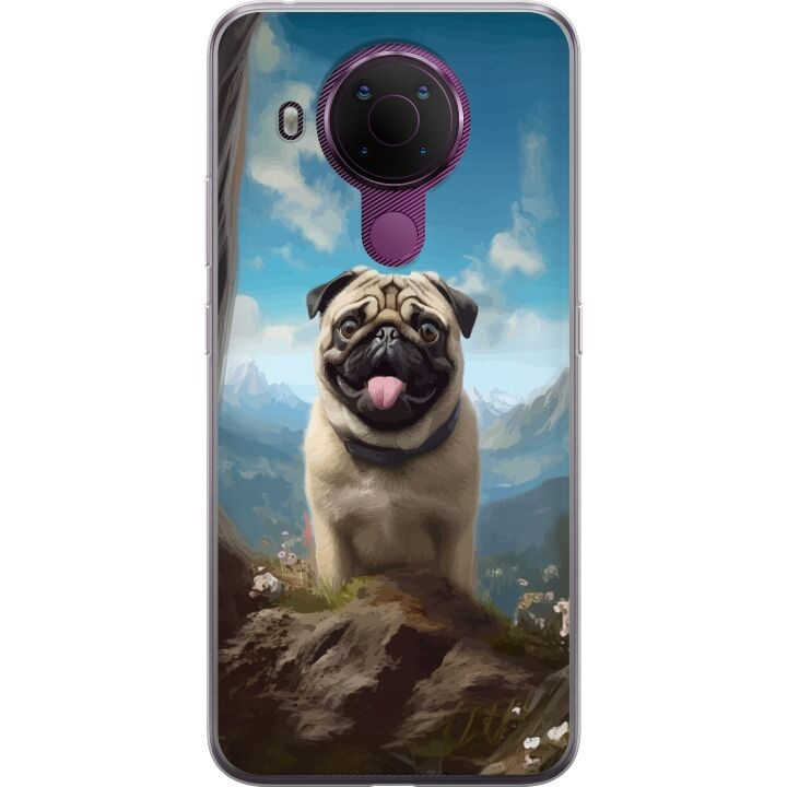 Mobiele hoes voor Nokia 5.4 met Blije Hond ontwerp in de groep SMARTPHONE & TABLETS / Mobielbescherming / Nokia/Microsoft bij TP E-commerce Nordic AB (A55790)