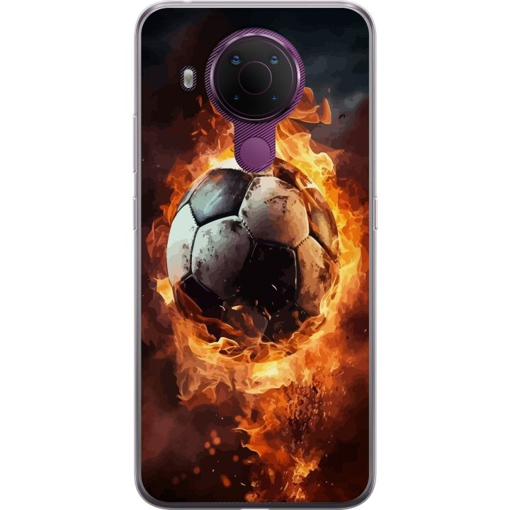 Mobiele hoes voor Nokia 5.4 met Voetbal ontwerp in de groep SMARTPHONE & TABLETS / Mobielbescherming / Nokia/Microsoft bij TP E-commerce Nordic AB (A55793)