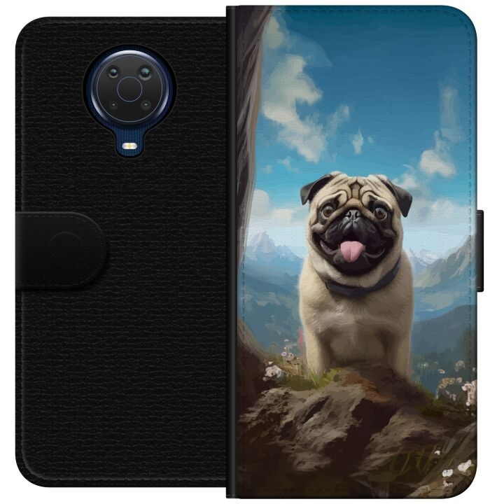 Portemonnee-hoesje voor Nokia G20 met Blije Hond ontwerp in de groep SMARTPHONE & TABLETS / Mobielbescherming / Nokia/Microsoft bij TP E-commerce Nordic AB (A55952)