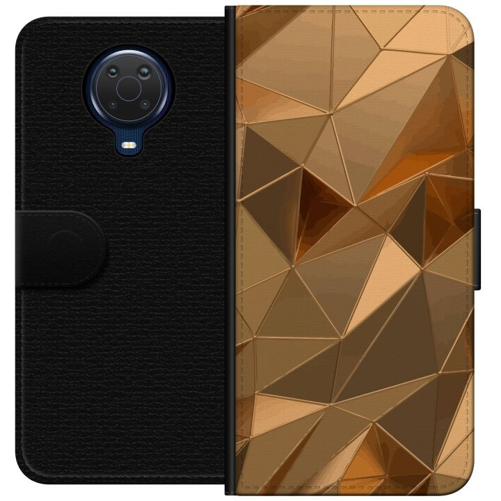 Portemonnee-hoesje voor Nokia G20 met 3D Goud ontwerp in de groep SMARTPHONE & TABLETS / Mobielbescherming / Nokia/Microsoft bij TP E-commerce Nordic AB (A55958)