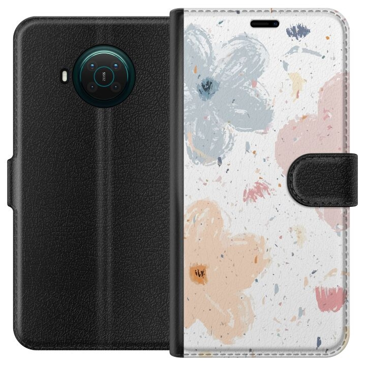 Portemonnee-hoesje voor Nokia X20 met Bloemen ontwerp in de groep SMARTPHONE & TABLETS / Mobielbescherming / Nokia/Microsoft bij TP E-commerce Nordic AB (A56108)