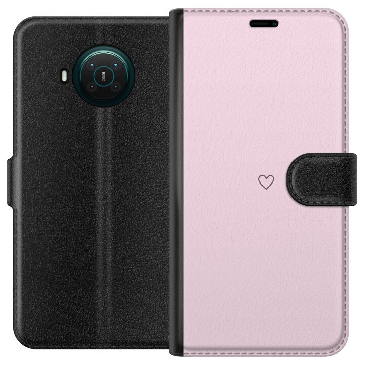 Portemonnee-hoesje voor Nokia X20 met Hart ontwerp in de groep SMARTPHONE & TABLETS / Mobielbescherming / Nokia/Microsoft bij TP E-commerce Nordic AB (A56115)