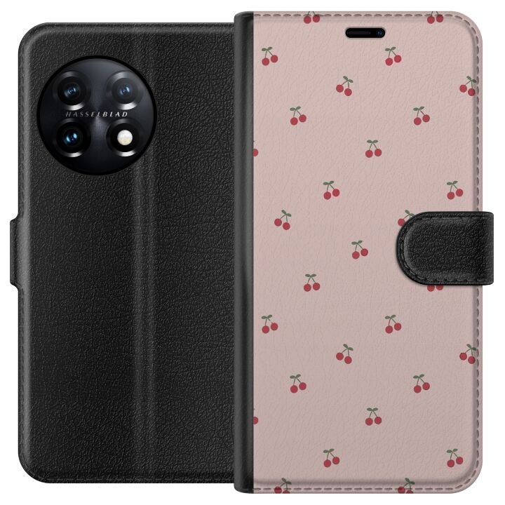 Portemonnee-hoesje voor OnePlus 11 met Kersen ontwerp in de groep SMARTPHONE & TABLETS / Mobielbescherming / OnePlus bij TP E-commerce Nordic AB (A56400)