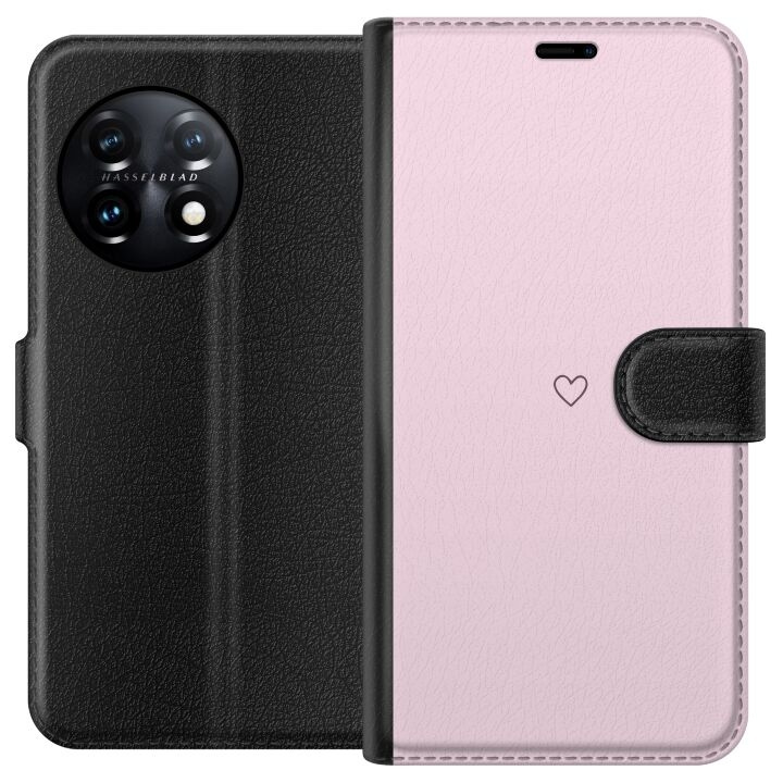 Portemonnee-hoesje voor OnePlus 11 met Hart ontwerp in de groep SMARTPHONE & TABLETS / Mobielbescherming / OnePlus bij TP E-commerce Nordic AB (A56412)