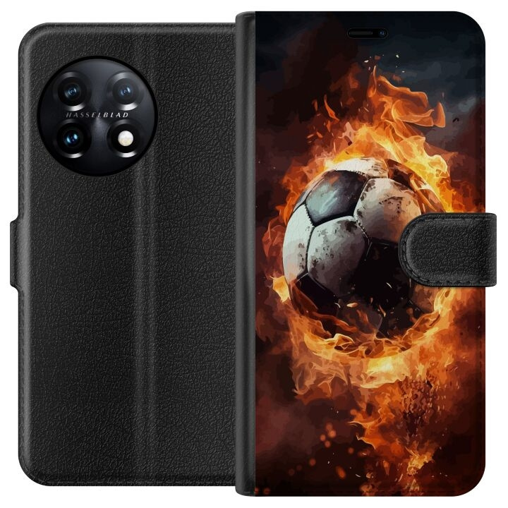 Portemonnee-hoesje voor OnePlus 11 met Voetbal ontwerp in de groep SMARTPHONE & TABLETS / Mobielbescherming / OnePlus bij TP E-commerce Nordic AB (A56414)