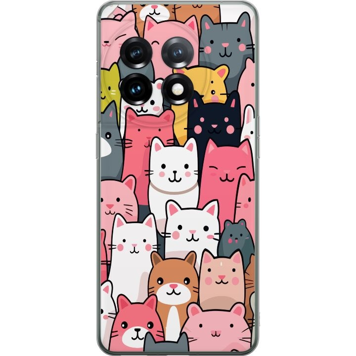 Mobiele hoes voor OnePlus 11 met Kattenpatroon ontwerp in de groep SMARTPHONE & TABLETS / Mobielbescherming / OnePlus bij TP E-commerce Nordic AB (A56428)