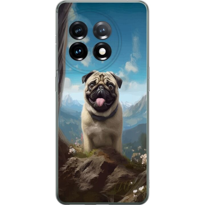 Mobiele hoes voor OnePlus 11 met Blije Hond ontwerp in de groep SMARTPHONE & TABLETS / Mobielbescherming / OnePlus bij TP E-commerce Nordic AB (A56438)