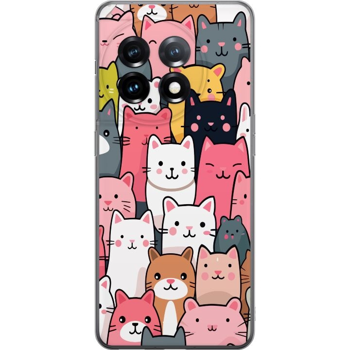 Mobiele hoes voor OnePlus 11R met Kattenpatroon ontwerp in de groep SMARTPHONE & TABLETS / Mobielbescherming / OnePlus bij TP E-commerce Nordic AB (A56482)