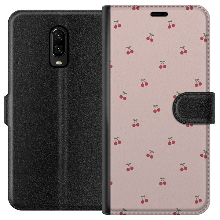 Portemonnee-hoesje voor OnePlus 6T met Kersen ontwerp in de groep SMARTPHONE & TABLETS / Mobielbescherming / OnePlus bij TP E-commerce Nordic AB (A56535)