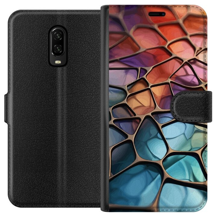 Portemonnee-hoesje voor OnePlus 6T met Metallic patroon ontwerp in de groep SMARTPHONE & TABLETS / Mobielbescherming / OnePlus bij TP E-commerce Nordic AB (A56538)