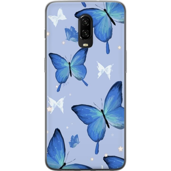 Mobiele hoes voor OnePlus 6T met Blauwe vlinders ontwerp in de groep SMARTPHONE & TABLETS / Mobielbescherming / OnePlus bij TP E-commerce Nordic AB (A56571)