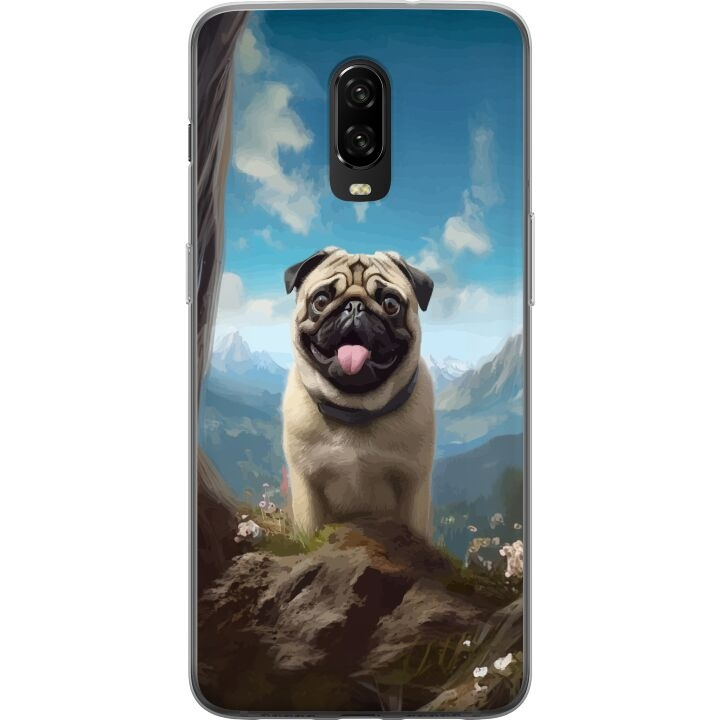 Mobiele hoes voor OnePlus 6T met Blije Hond ontwerp in de groep SMARTPHONE & TABLETS / Mobielbescherming / OnePlus bij TP E-commerce Nordic AB (A56573)