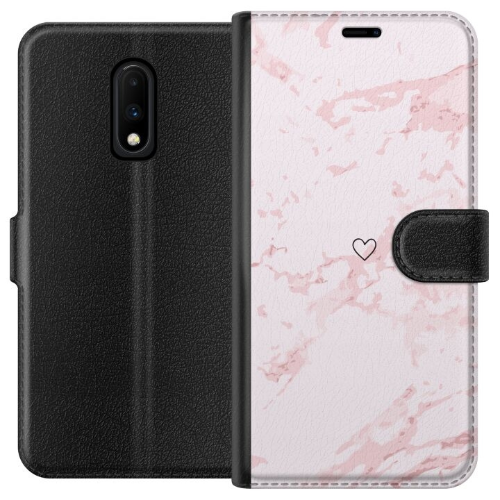 Portemonnee-hoesje voor OnePlus 7 met Roze Hart ontwerp in de groep SMARTPHONE & TABLETS / Mobielbescherming / OnePlus bij TP E-commerce Nordic AB (A56605)