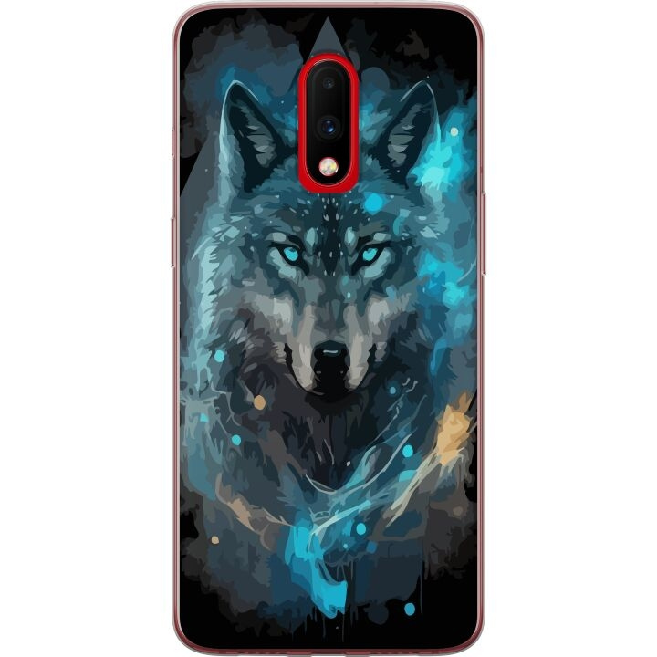 Mobiele hoes voor OnePlus 7 met Wolf ontwerp in de groep SMARTPHONE & TABLETS / Mobielbescherming / OnePlus bij TP E-commerce Nordic AB (A56614)