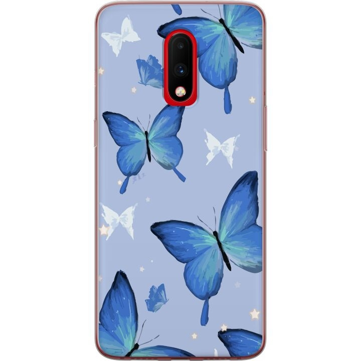 Mobiele hoes voor OnePlus 7 met Blauwe vlinders ontwerp in de groep SMARTPHONE & TABLETS / Mobielbescherming / OnePlus bij TP E-commerce Nordic AB (A56625)