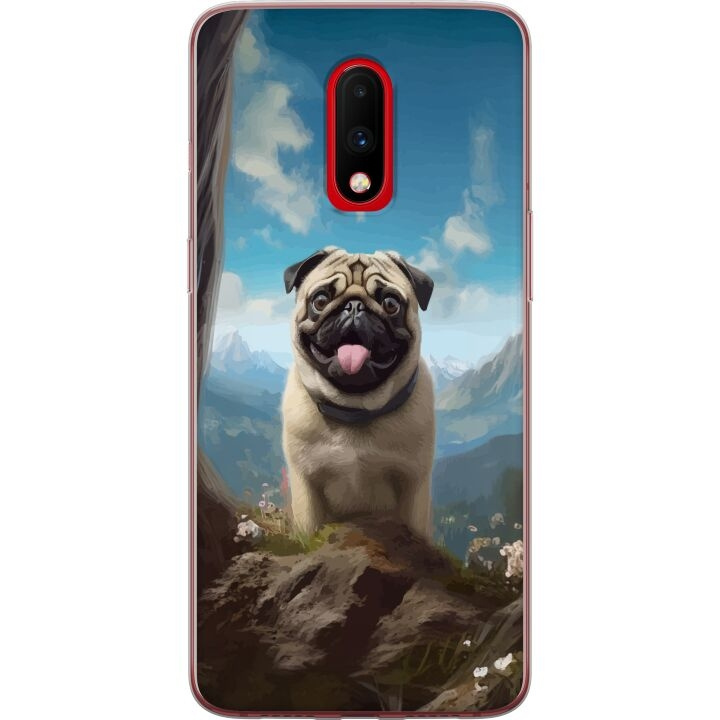 Mobiele hoes voor OnePlus 7 met Blije Hond ontwerp in de groep SMARTPHONE & TABLETS / Mobielbescherming / OnePlus bij TP E-commerce Nordic AB (A56627)