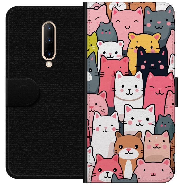 Portemonnee-hoesje voor OnePlus 7 Pro met Kattenpatroon ontwerp in de groep SMARTPHONE & TABLETS / Mobielbescherming / OnePlus bij TP E-commerce Nordic AB (A56644)