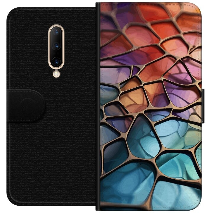 Portemonnee-hoesje voor OnePlus 7 Pro met Metallic patroon ontwerp in de groep SMARTPHONE & TABLETS / Mobielbescherming / OnePlus bij TP E-commerce Nordic AB (A56646)