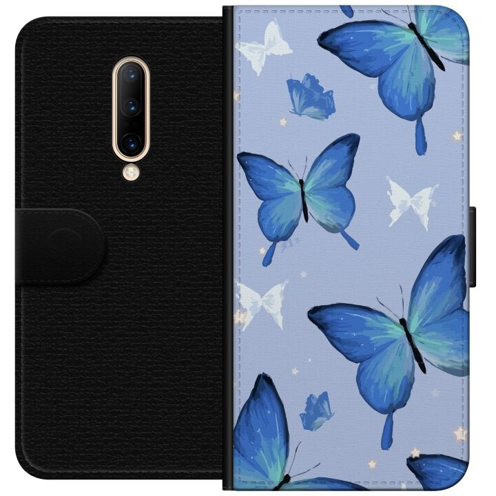 Portemonnee-hoesje voor OnePlus 7 Pro met Blauwe vlinders ontwerp in de groep SMARTPHONE & TABLETS / Mobielbescherming / OnePlus bij TP E-commerce Nordic AB (A56652)