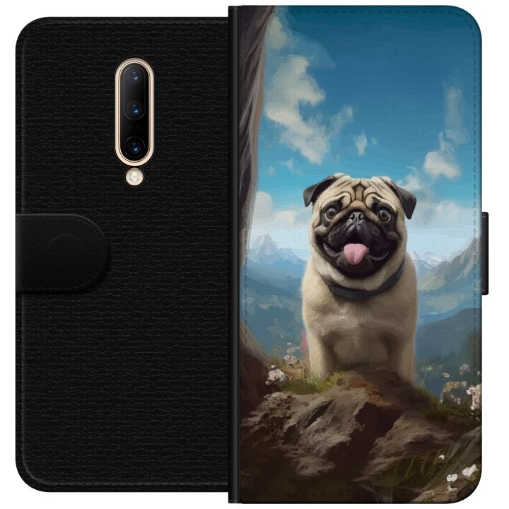 Portemonnee-hoesje voor OnePlus 7 Pro met Blije Hond ontwerp in de groep SMARTPHONE & TABLETS / Mobielbescherming / OnePlus bij TP E-commerce Nordic AB (A56654)