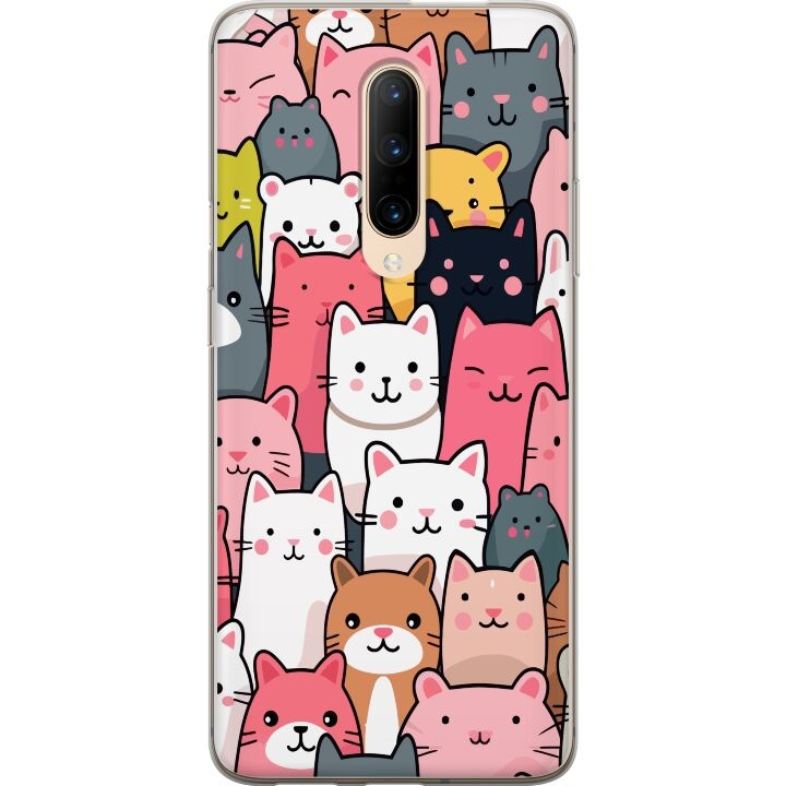 Mobiele hoes voor OnePlus 7 Pro met Kattenpatroon ontwerp in de groep SMARTPHONE & TABLETS / Mobielbescherming / OnePlus bij TP E-commerce Nordic AB (A56671)