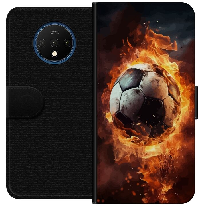 Portemonnee-hoesje voor OnePlus 7T met Voetbal ontwerp in de groep SMARTPHONE & TABLETS / Mobielbescherming / OnePlus bij TP E-commerce Nordic AB (A56711)