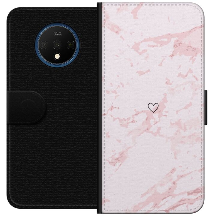 Portemonnee-hoesje voor OnePlus 7T met Roze Hart ontwerp in de groep SMARTPHONE & TABLETS / Mobielbescherming / OnePlus bij TP E-commerce Nordic AB (A56713)