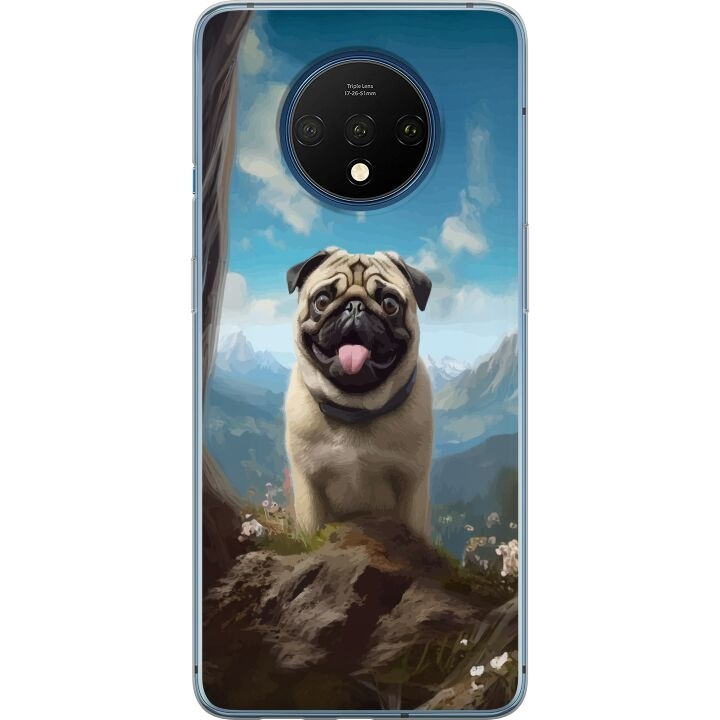 Mobiele hoes voor OnePlus 7T met Blije Hond ontwerp in de groep SMARTPHONE & TABLETS / Mobielbescherming / OnePlus bij TP E-commerce Nordic AB (A56735)