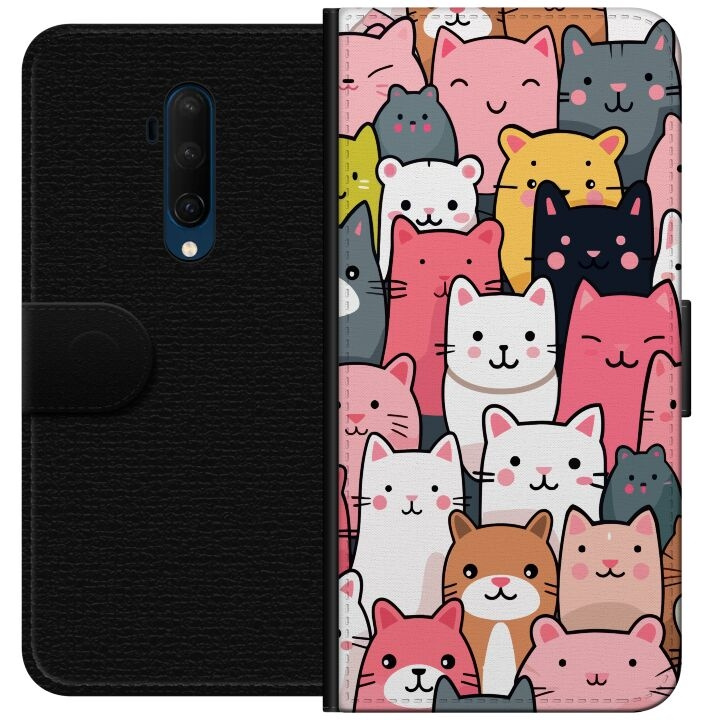 Portemonnee-hoesje voor OnePlus 7T Pro met Kattenpatroon ontwerp in de groep SMARTPHONE & TABLETS / Mobielbescherming / OnePlus bij TP E-commerce Nordic AB (A56752)