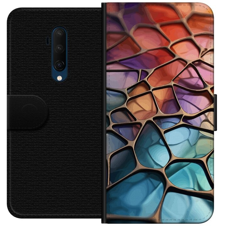 Portemonnee-hoesje voor OnePlus 7T Pro met Metallic patroon ontwerp in de groep SMARTPHONE & TABLETS / Mobielbescherming / OnePlus bij TP E-commerce Nordic AB (A56754)