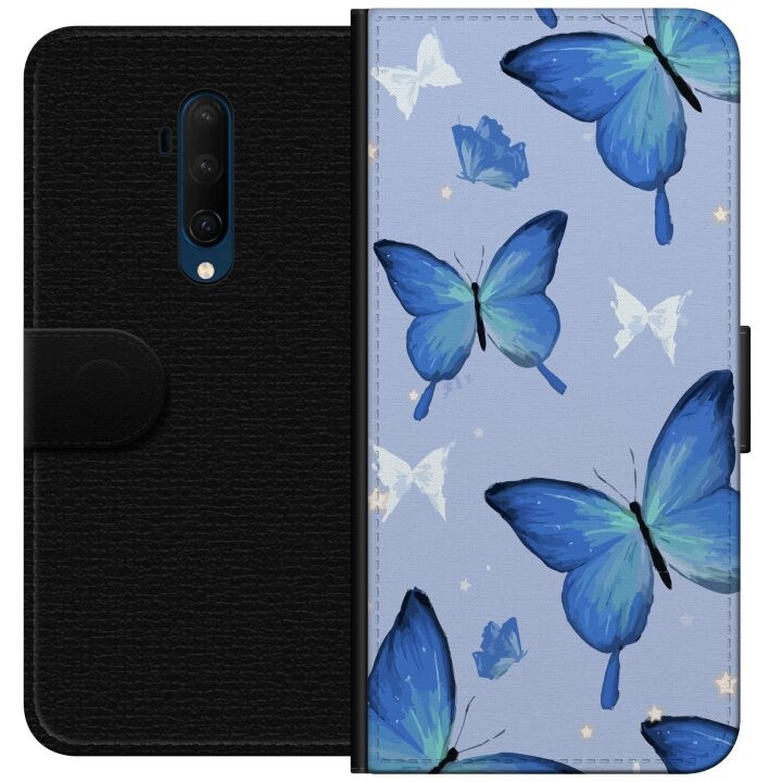 Portemonnee-hoesje voor OnePlus 7T Pro met Blauwe vlinders ontwerp in de groep SMARTPHONE & TABLETS / Mobielbescherming / OnePlus bij TP E-commerce Nordic AB (A56760)