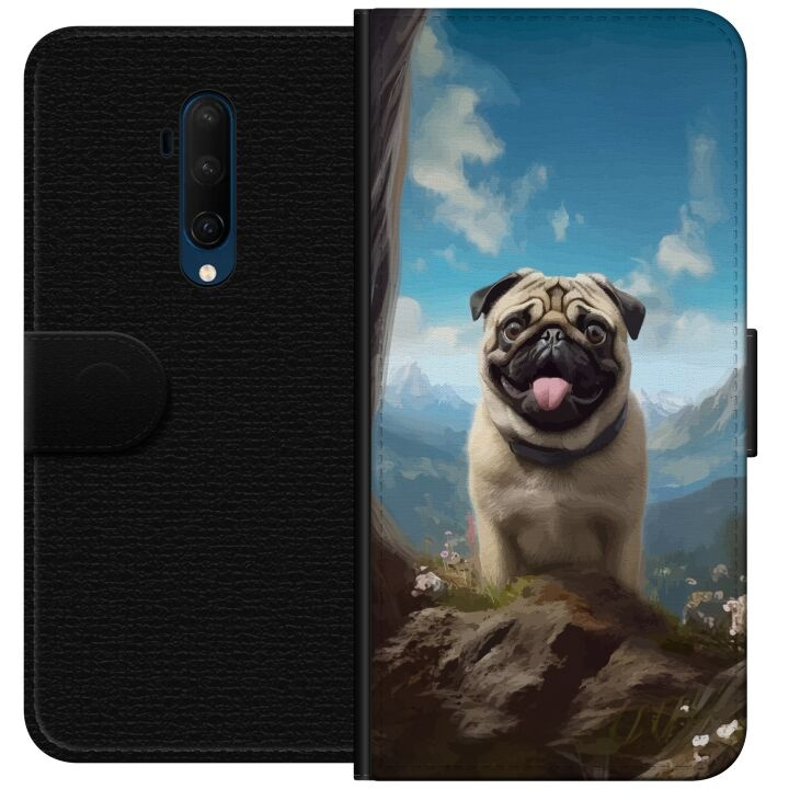 Portemonnee-hoesje voor OnePlus 7T Pro met Blije Hond ontwerp in de groep SMARTPHONE & TABLETS / Mobielbescherming / OnePlus bij TP E-commerce Nordic AB (A56762)