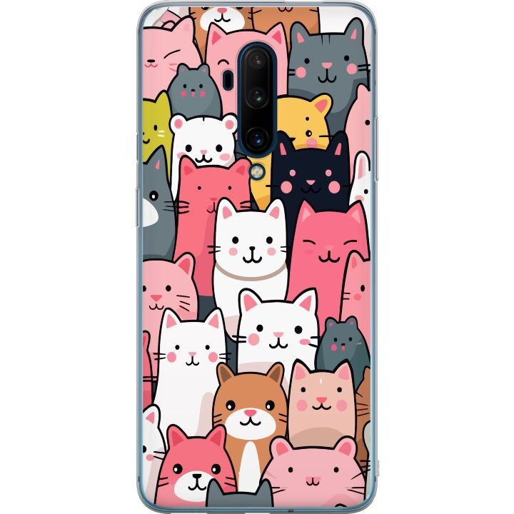 Mobiele hoes voor OnePlus 7T Pro met Kattenpatroon ontwerp in de groep SMARTPHONE & TABLETS / Mobielbescherming / OnePlus bij TP E-commerce Nordic AB (A56779)