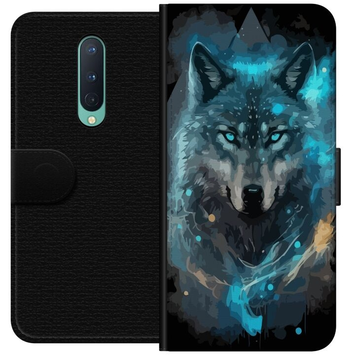 Portemonnee-hoesje voor OnePlus 8 met Wolf ontwerp in de groep SMARTPHONE & TABLETS / Mobielbescherming / OnePlus bij TP E-commerce Nordic AB (A56803)