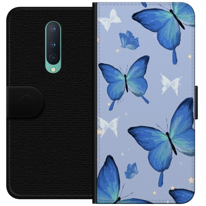 Portemonnee-hoesje voor OnePlus 8 met Blauwe vlinders ontwerp in de groep SMARTPHONE & TABLETS / Mobielbescherming / OnePlus bij TP E-commerce Nordic AB (A56814)